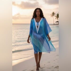Women's Moda International Cover-Up XS Blue